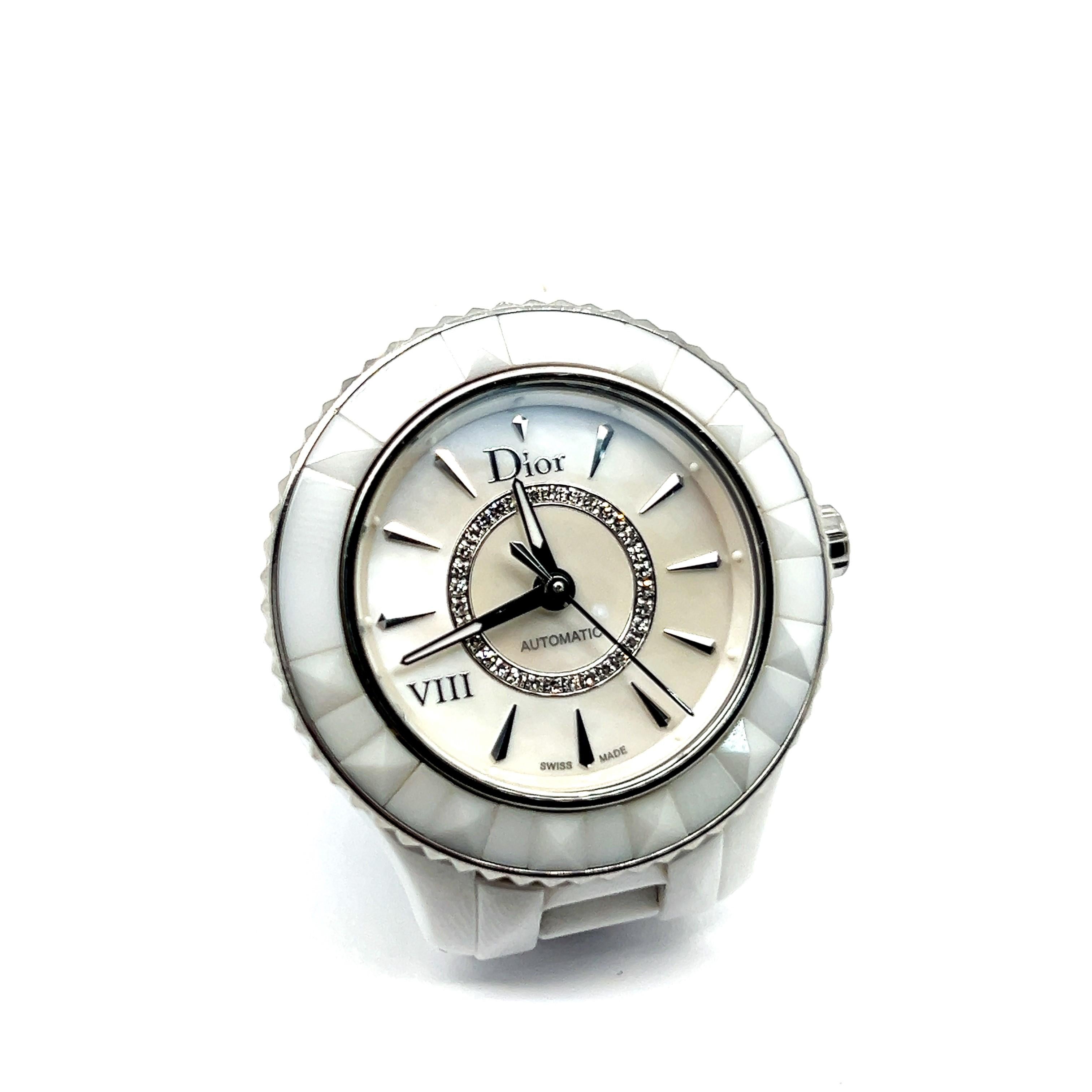 Dior VIII Ceramic Automatic Watch with Diamonds For Sale 7