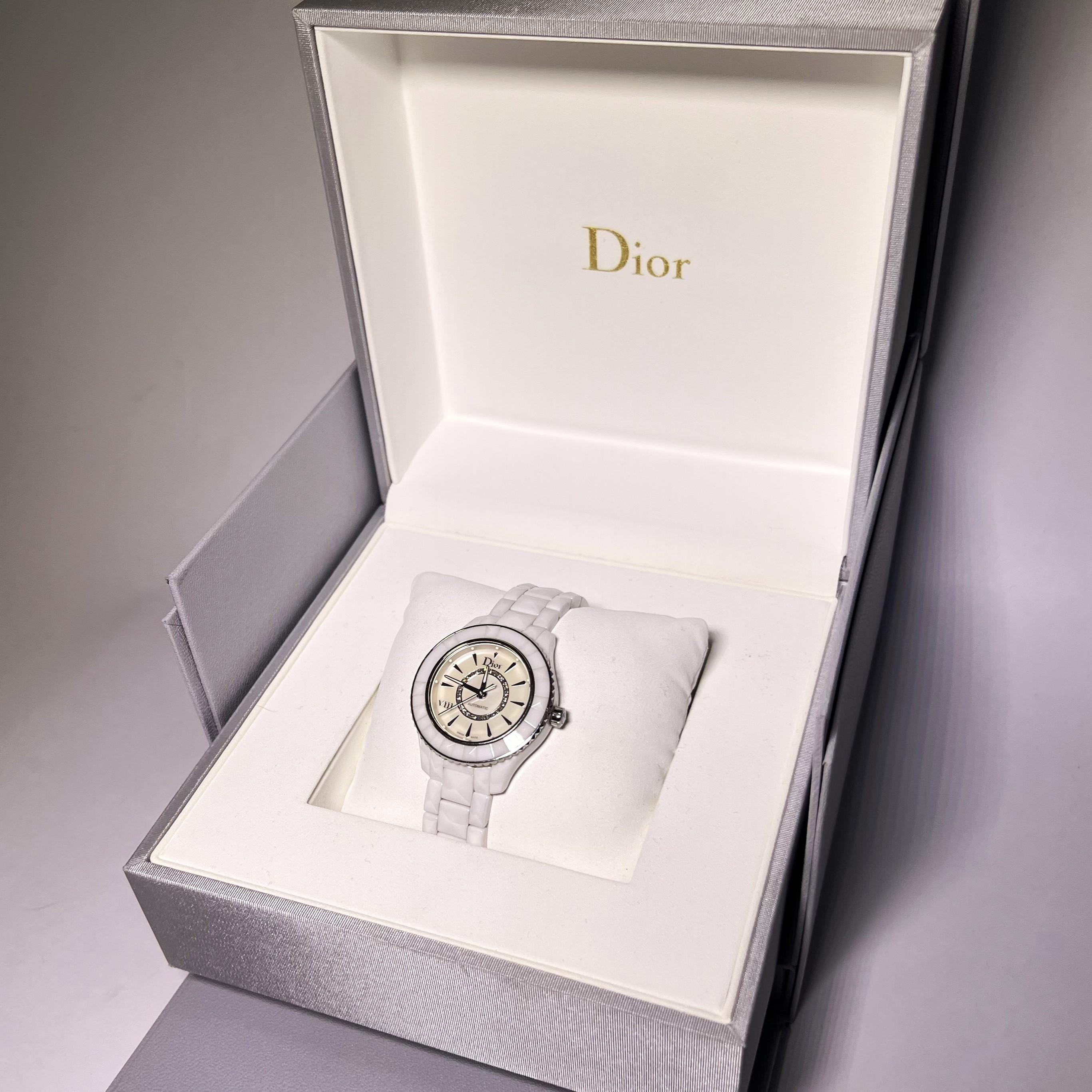 Dior VIII Ceramic Automatic Watch with Diamonds For Sale 8