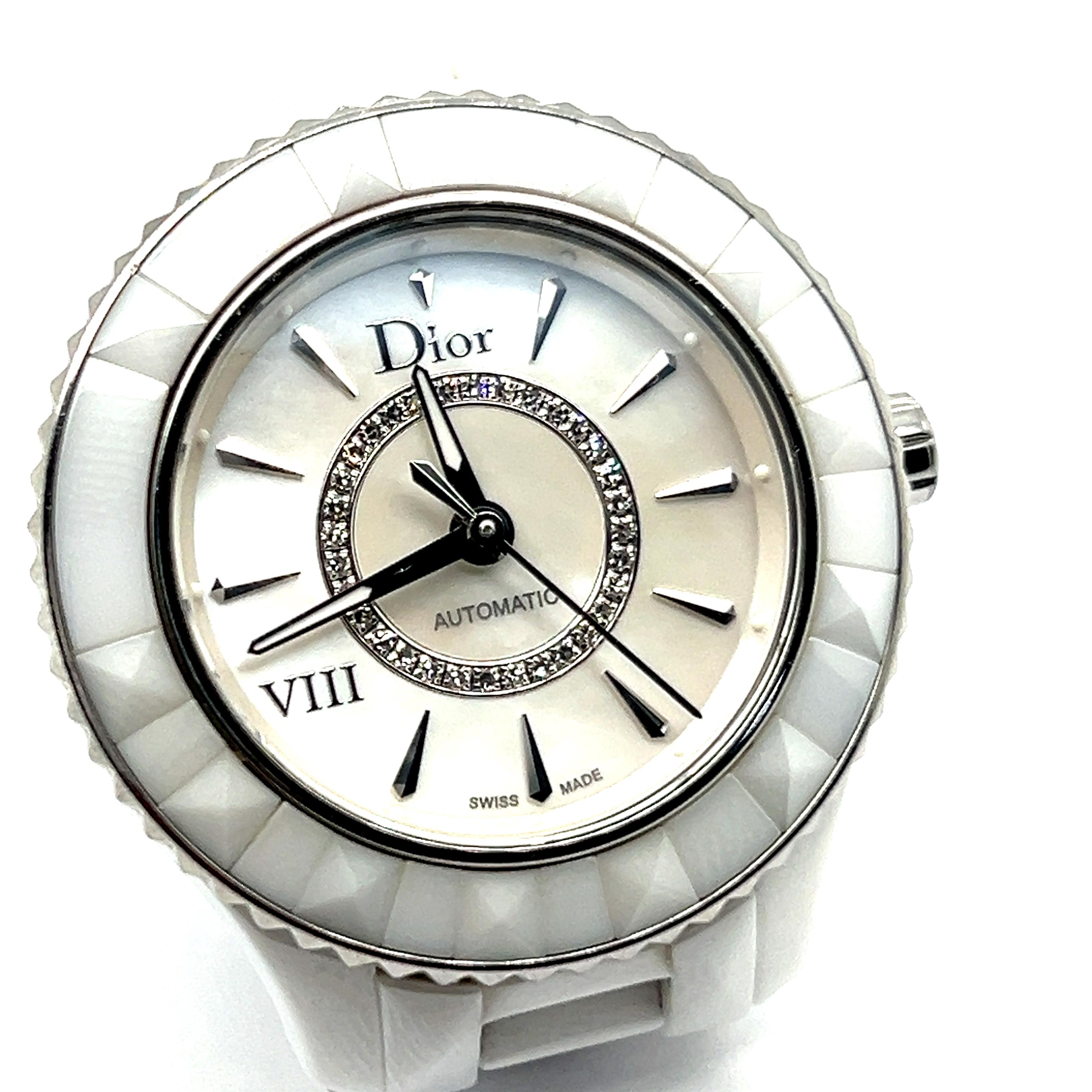 Women's or Men's Dior VIII Ceramic Automatic Watch with Diamonds For Sale