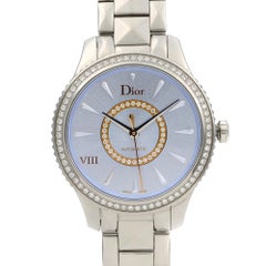 Dior VIII Montaigne Diamond Blue Sunray Dial Automatic Ladies Watch CD152510M001