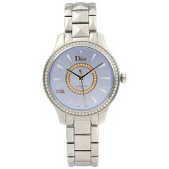 Dior VIII Montaigne Diamond Blue Sunray Dial Automatic Ladies Watch CD152510M001