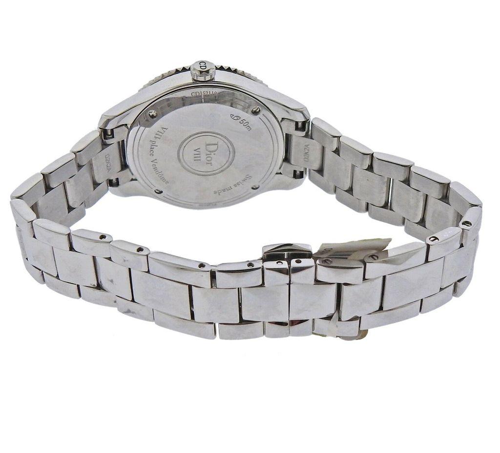 Dior VIII Peach Dial Diamond Watch CD152110M006 In New Condition In Lambertville, NJ