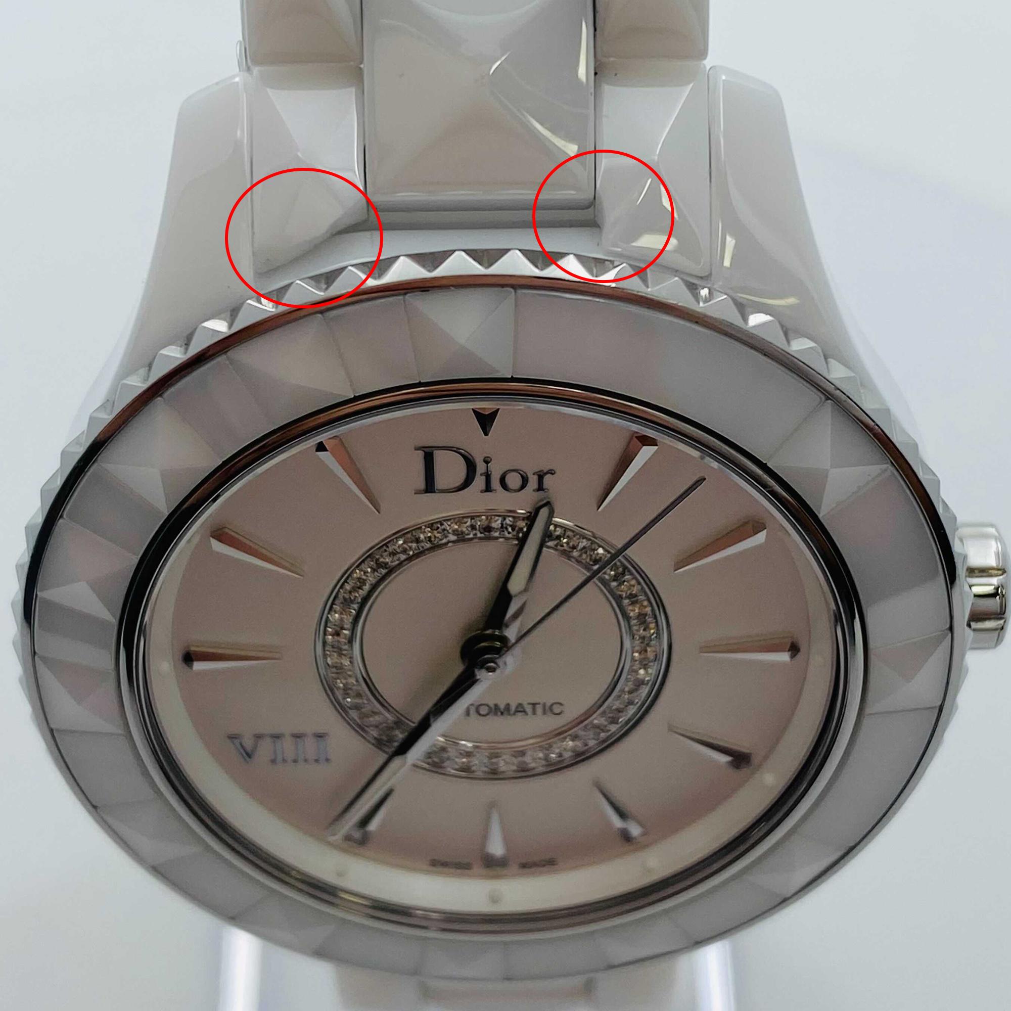 Dior VIII White Ceramic Steel Diamond Silver Dial Automatic Watch CD1245E3C002 2