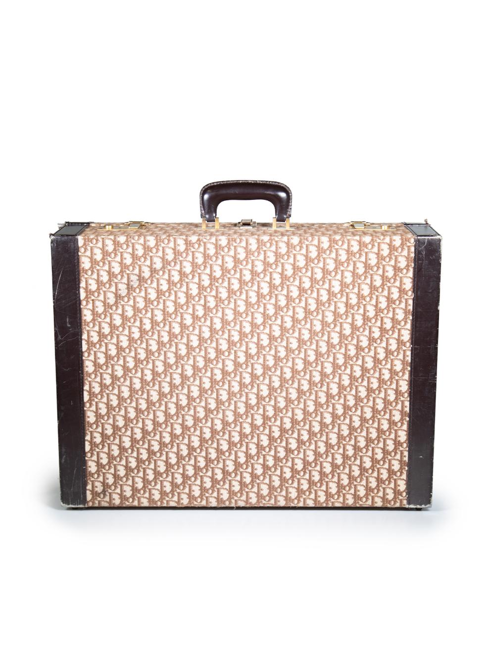 Dior Vintage Beige Oblique Travel Trunk In Good Condition In London, GB