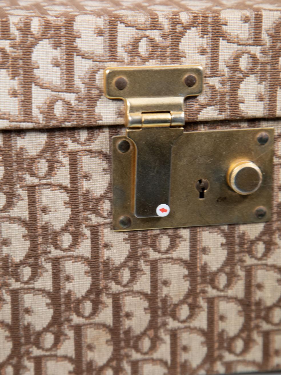Dior Vintage Beige Oblique Travel Trunk 4