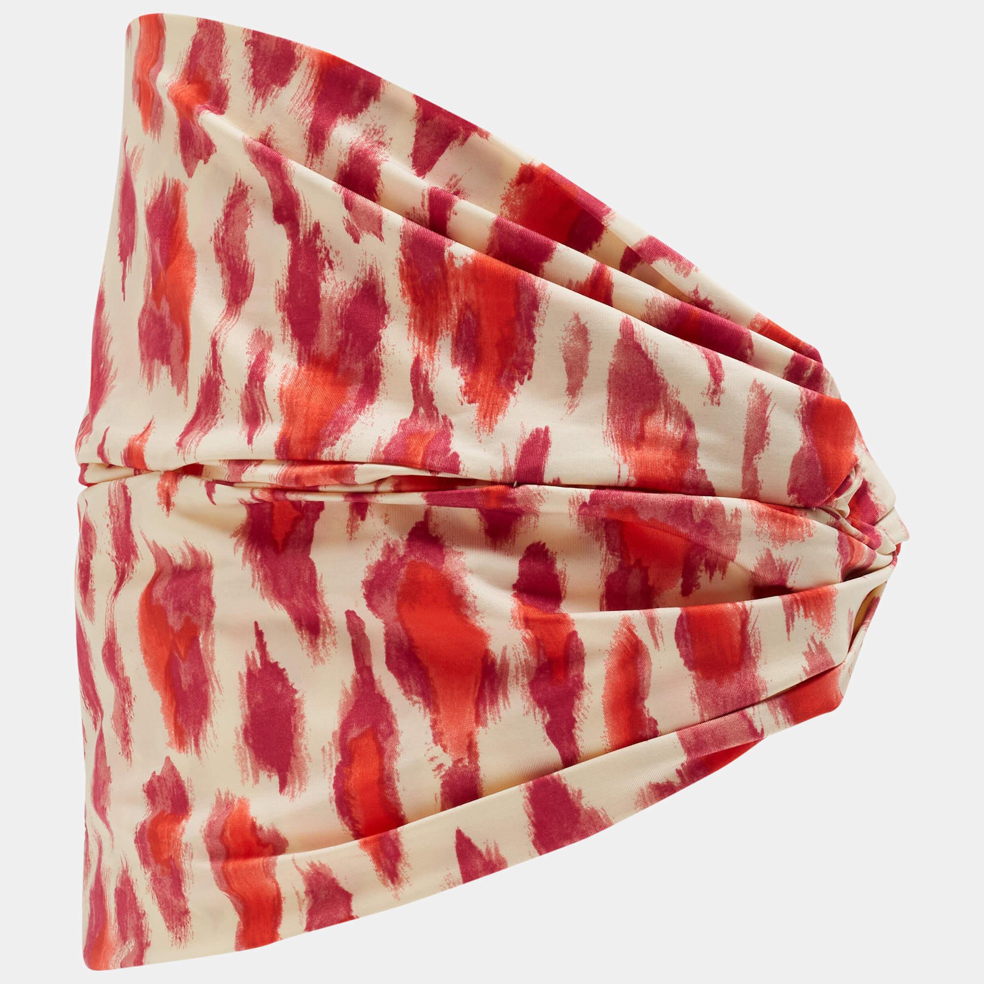 Dior Vintage Beige/Rosa Leopard Print Nylon-Kopfband One Size Damen im Angebot