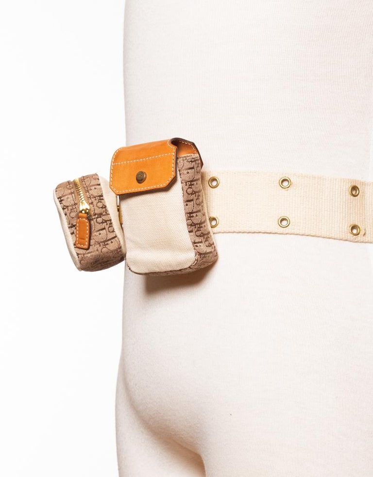 Dior Vintage Beige Street Chic Military Belt Bag 2002 For Sale at 1stDibs
