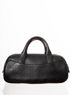 Dior Vintage Black Calfskin Cannage Handbag 2005