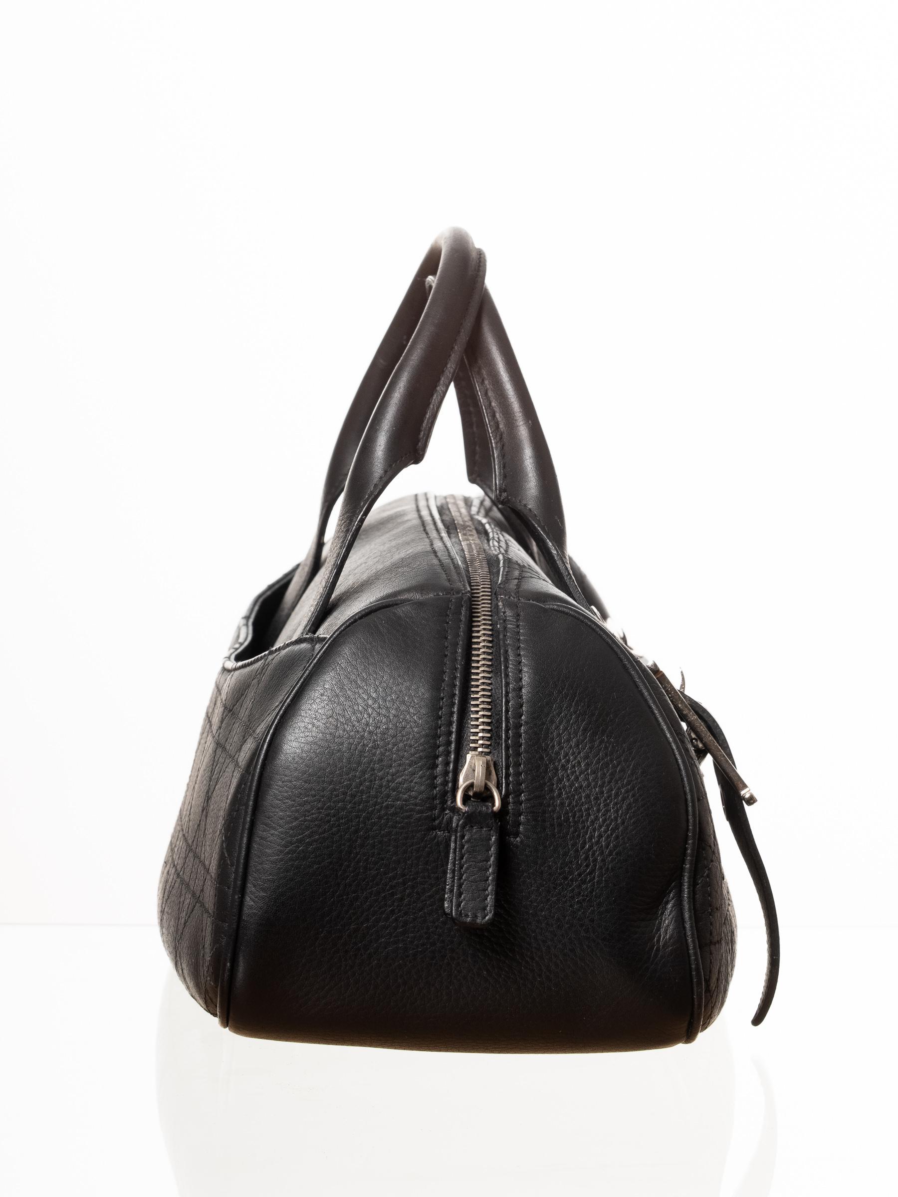 Dior Vintage Black Calfskin Cannage Handbag 2005 In Excellent Condition In Montreal, Quebec