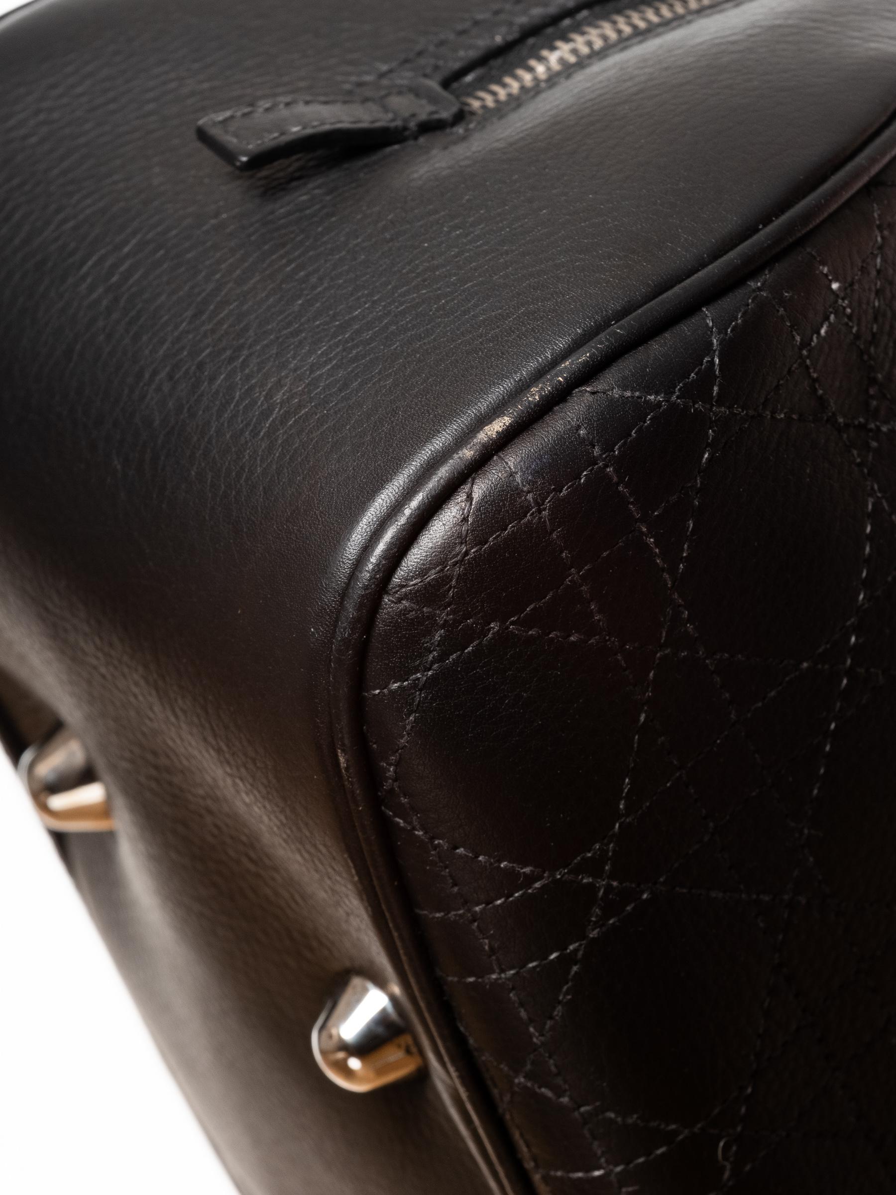 Women's Dior Vintage Black Calfskin Cannage Handbag 2005