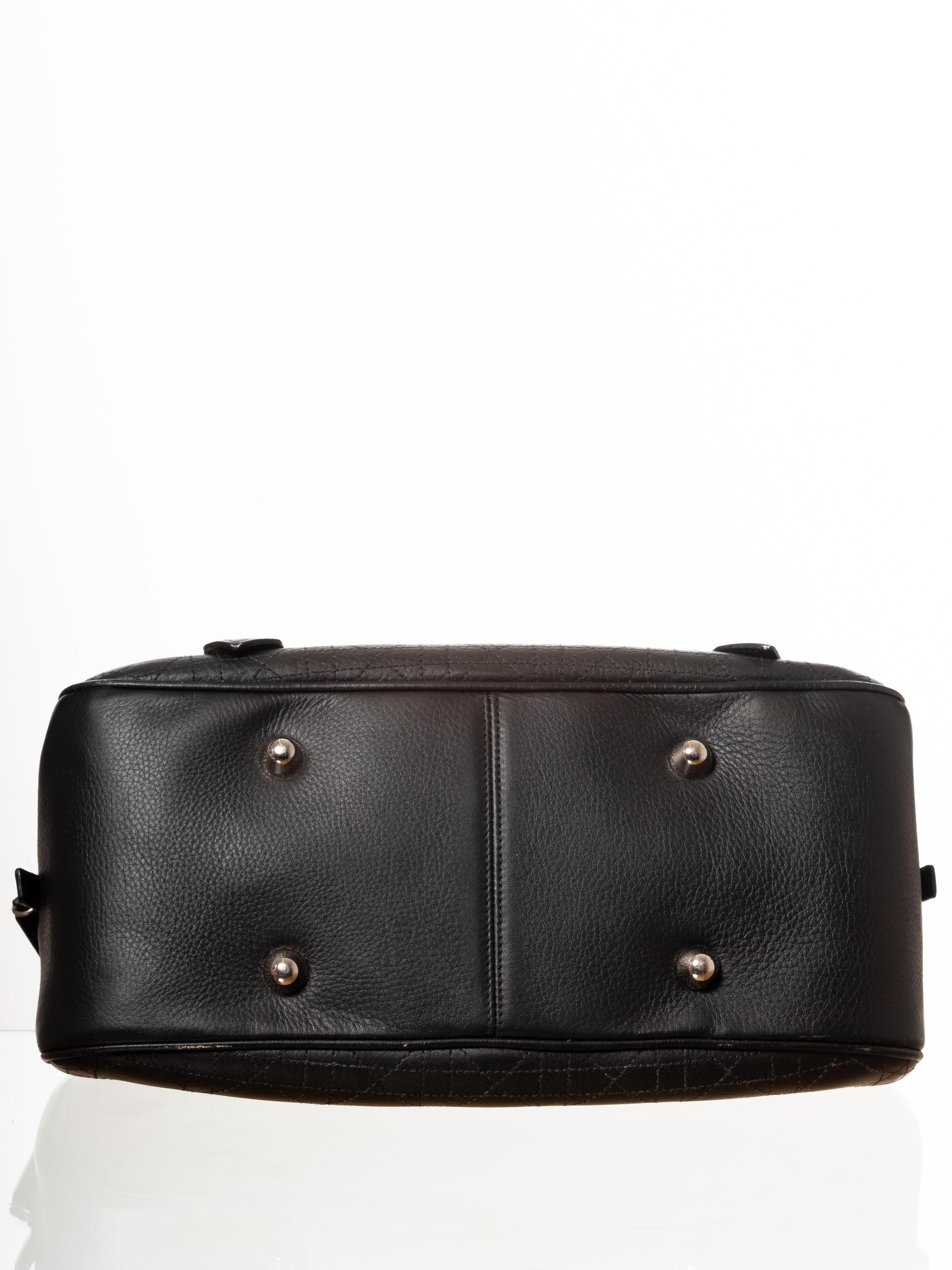 Dior Vintage Black Calfskin Cannage Handbag 2005 1