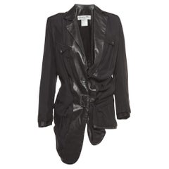 Dior Vintage Black Draped Leather Inside-Out Jacket M