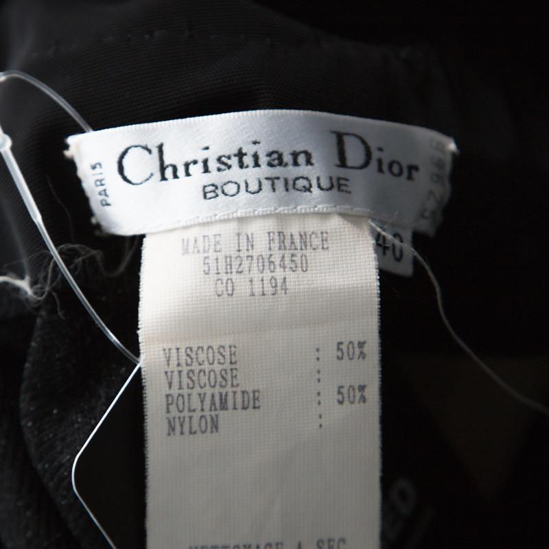 Women's Dior Vintage Black Embellished Tulle Contrast Cuff Detail Scoop Back Gown M