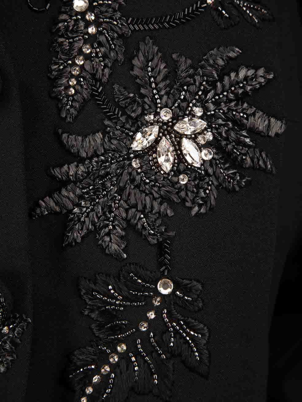 Women's Dior Vintage Black Floral Embellish Peplum Jacket Size XXXL For Sale