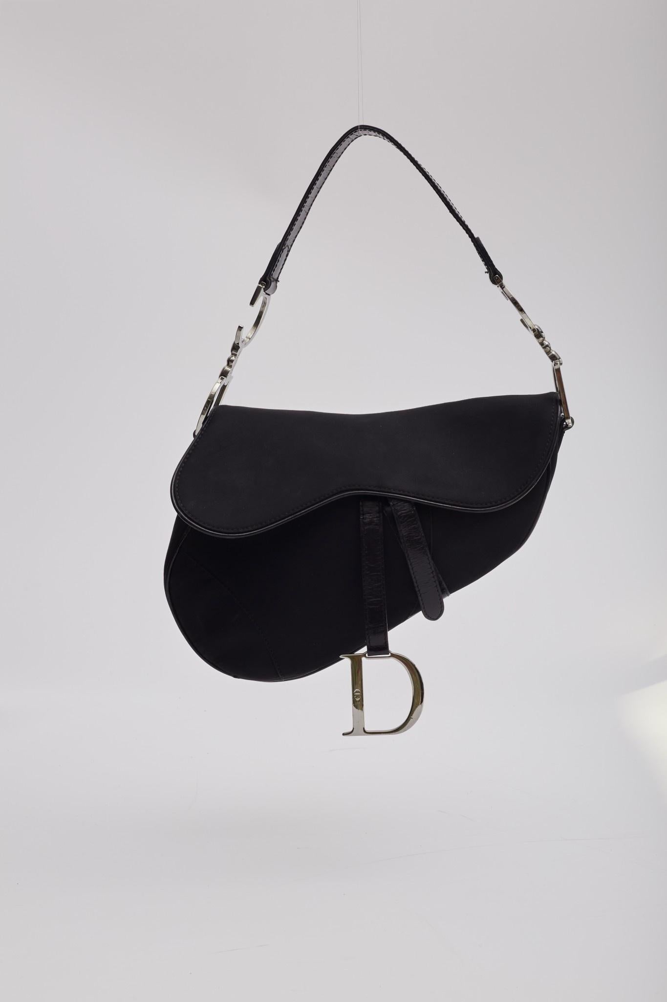 Vintage black dior saddle bag online