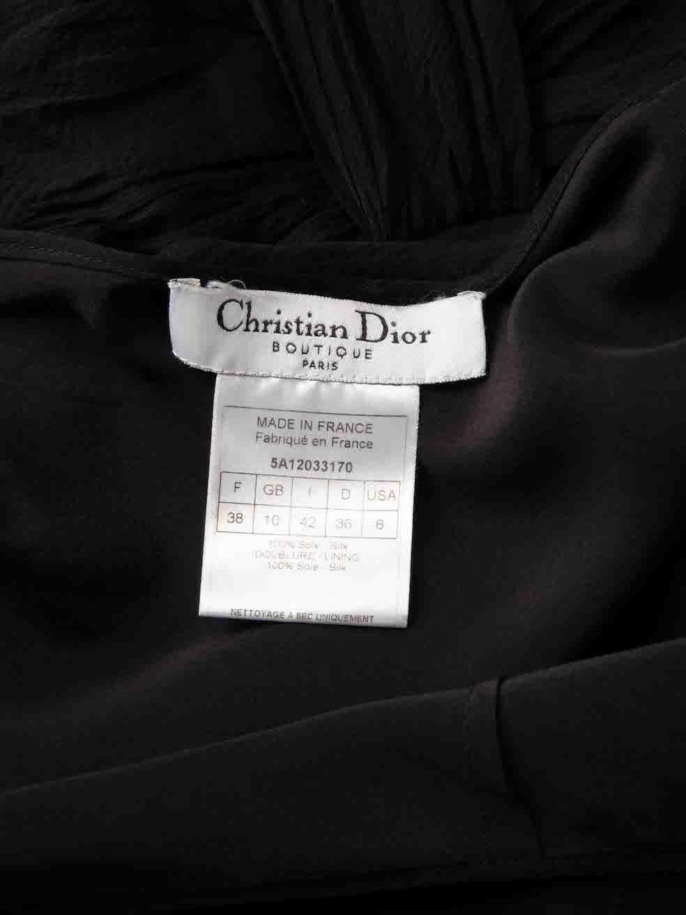 Dior Vintage Black Silk Asymmetric Draped Skirt Size M For Sale 2