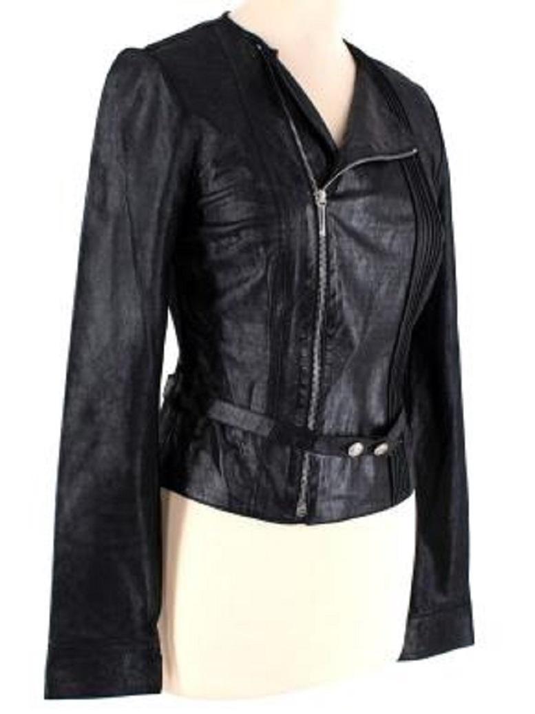 Dior Vintage Boutique Black Leather Jacket In Good Condition For Sale In London, GB