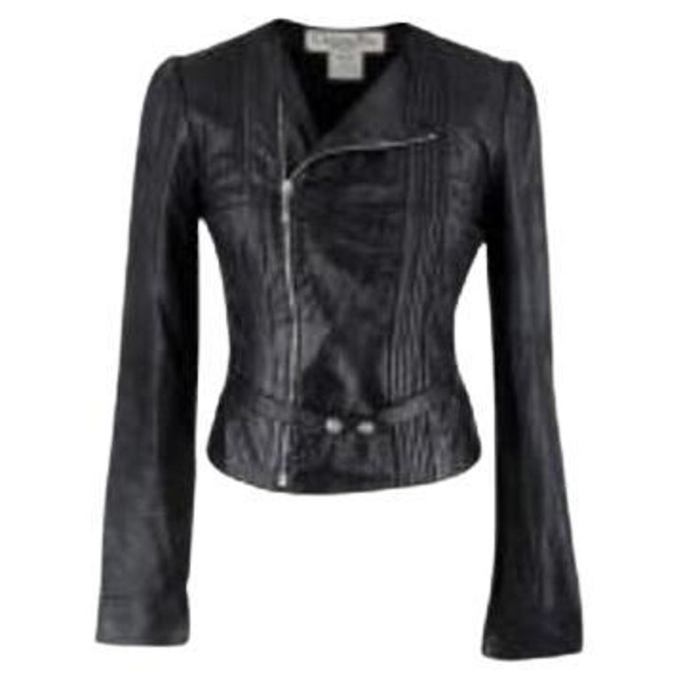 Dior Vintage Boutique Black Leather Jacket For Sale at 1stDibs