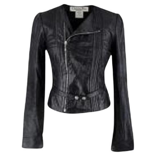 Dior Vintage Boutique Black Leather Jacket For Sale