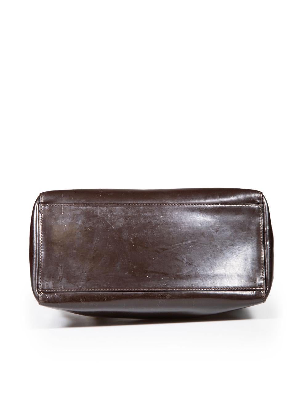 Women's Dior Vintage Brown Patent Leather Medium Lady Dior Bag