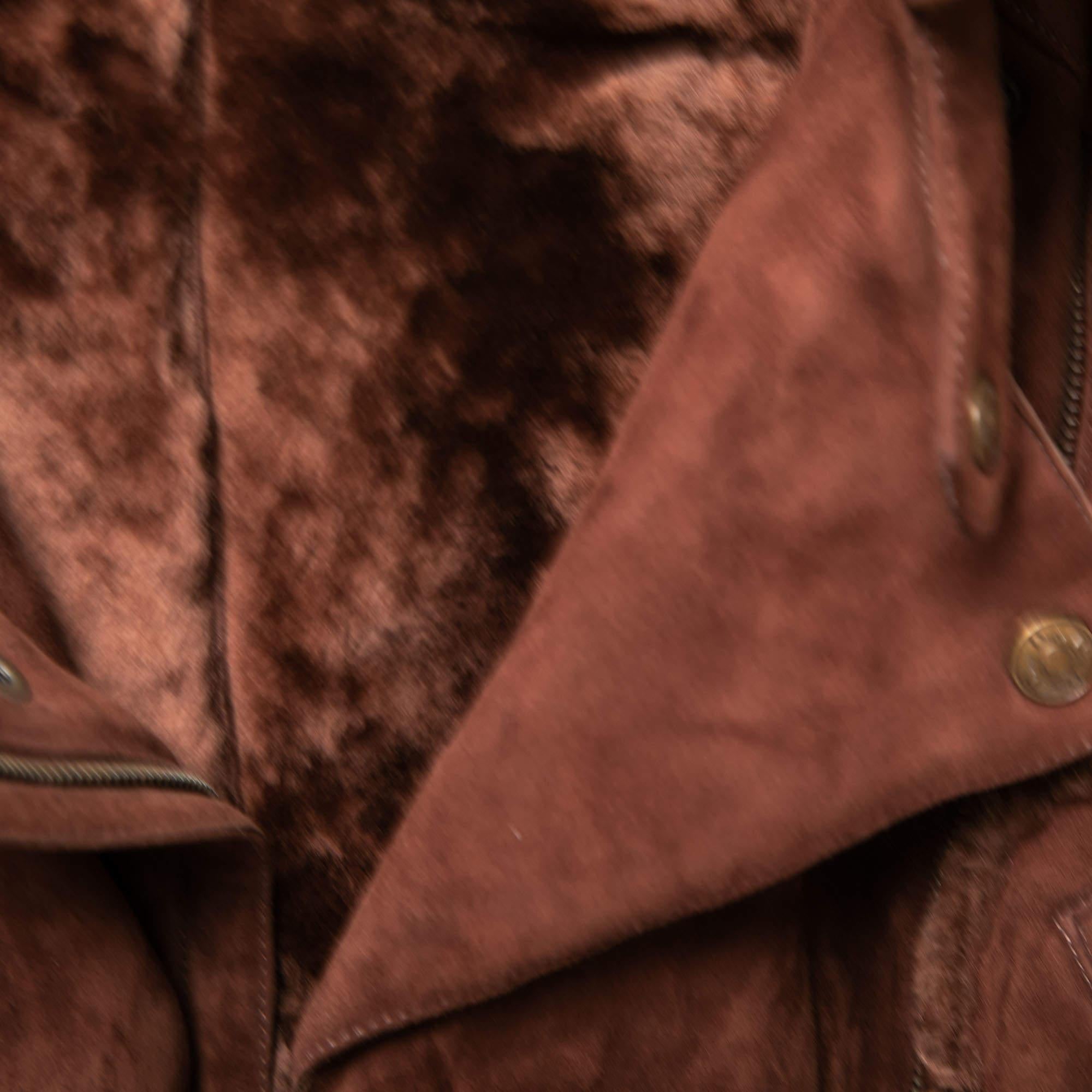 Dior Vintage Brown Suede Belted Coat L 2