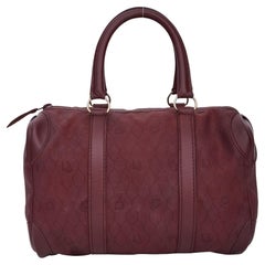 Dior Vintage Burgundy Boston Bowler Bag