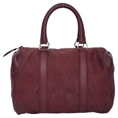 Vintage Christian Dior Trotter Boston Bag Burgundy Diorissimo Canvas