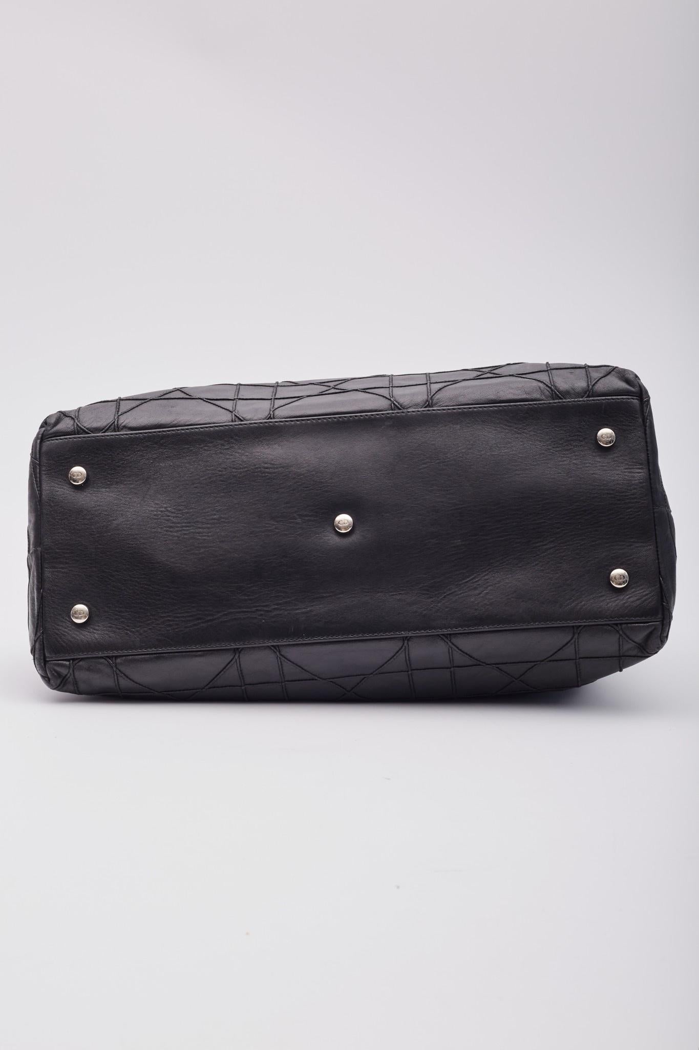 Borsa Dior Vintage Cannage in pelle nera Granville Grande In condizioni buone in vendita a Montreal, Quebec