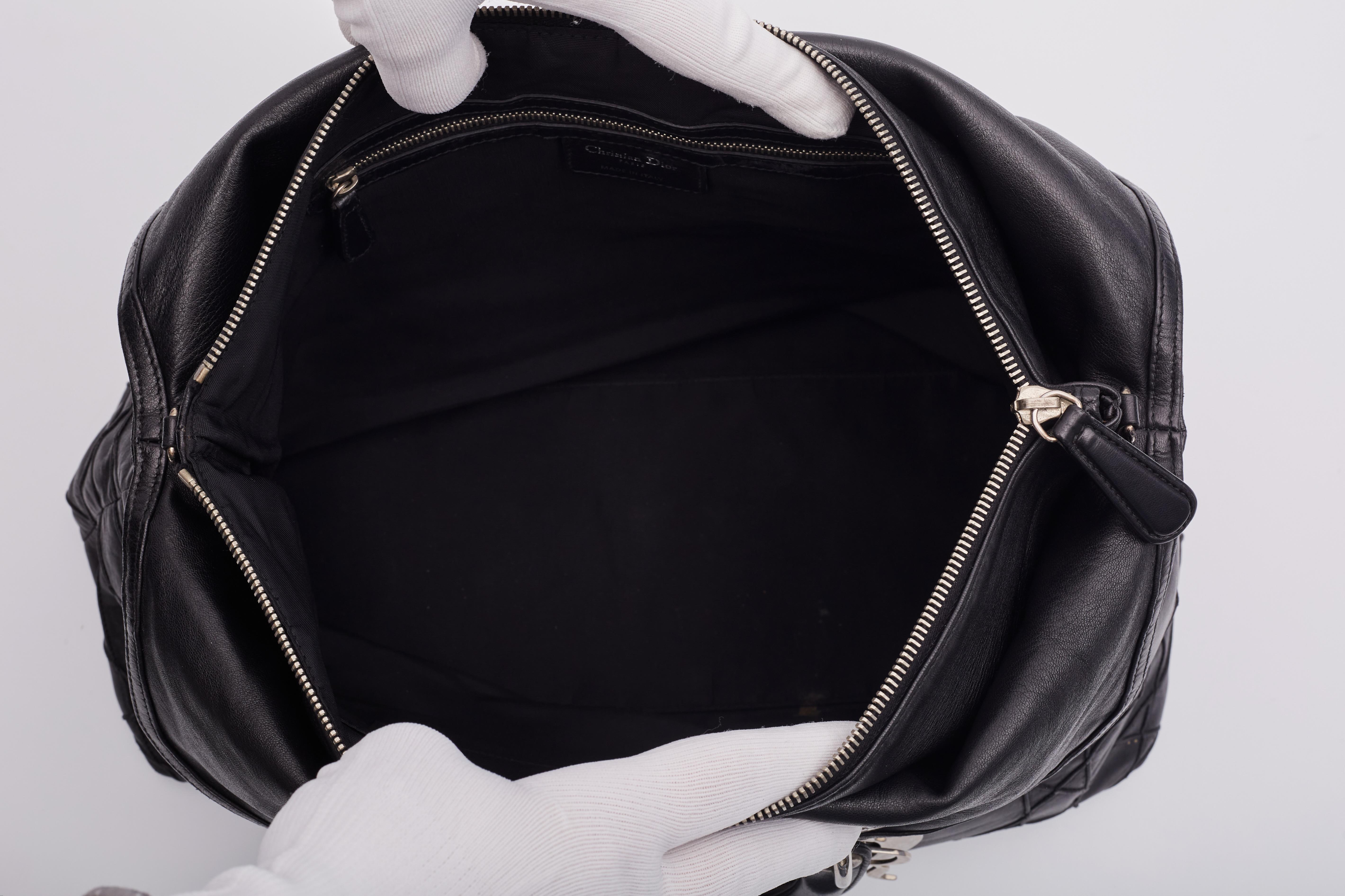 Borsa Dior Vintage Cannage in pelle nera Granville Grande in vendita 4