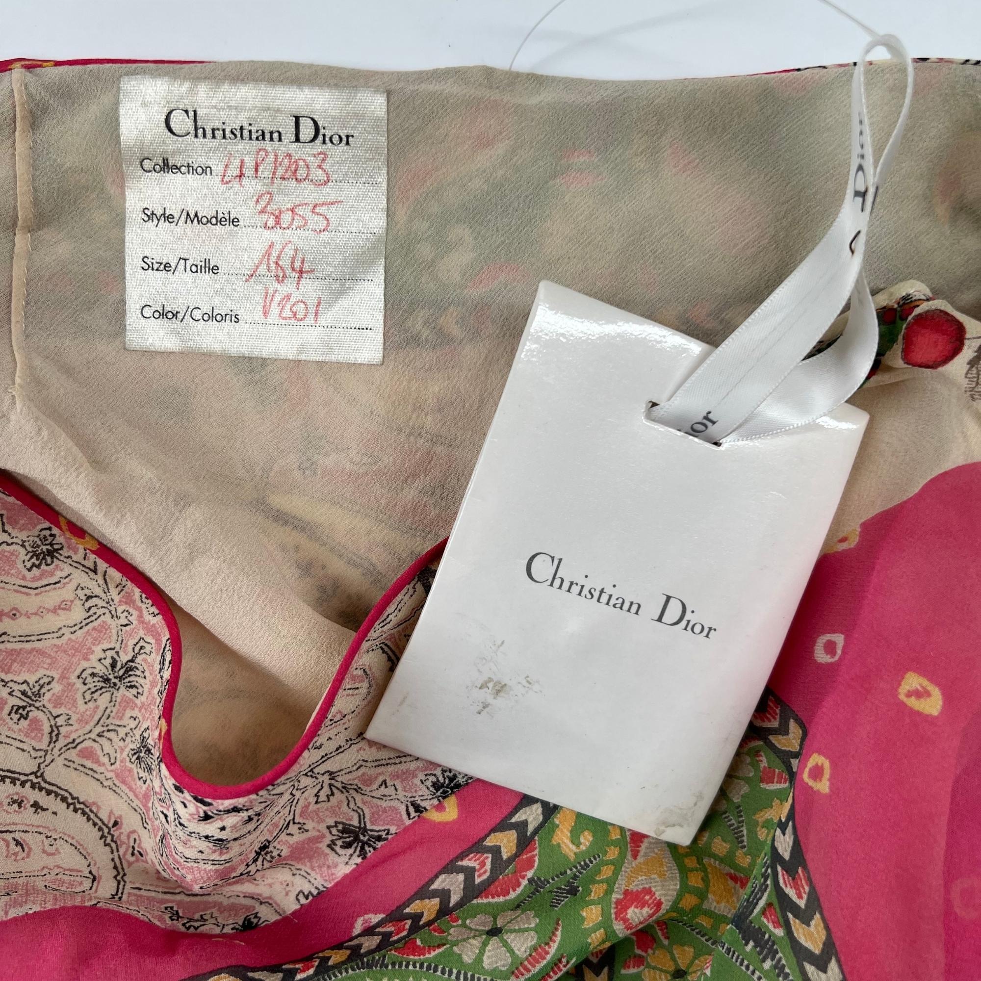 Christian Dior Vintage Chiffongrüner Seidenrock (klein) 1