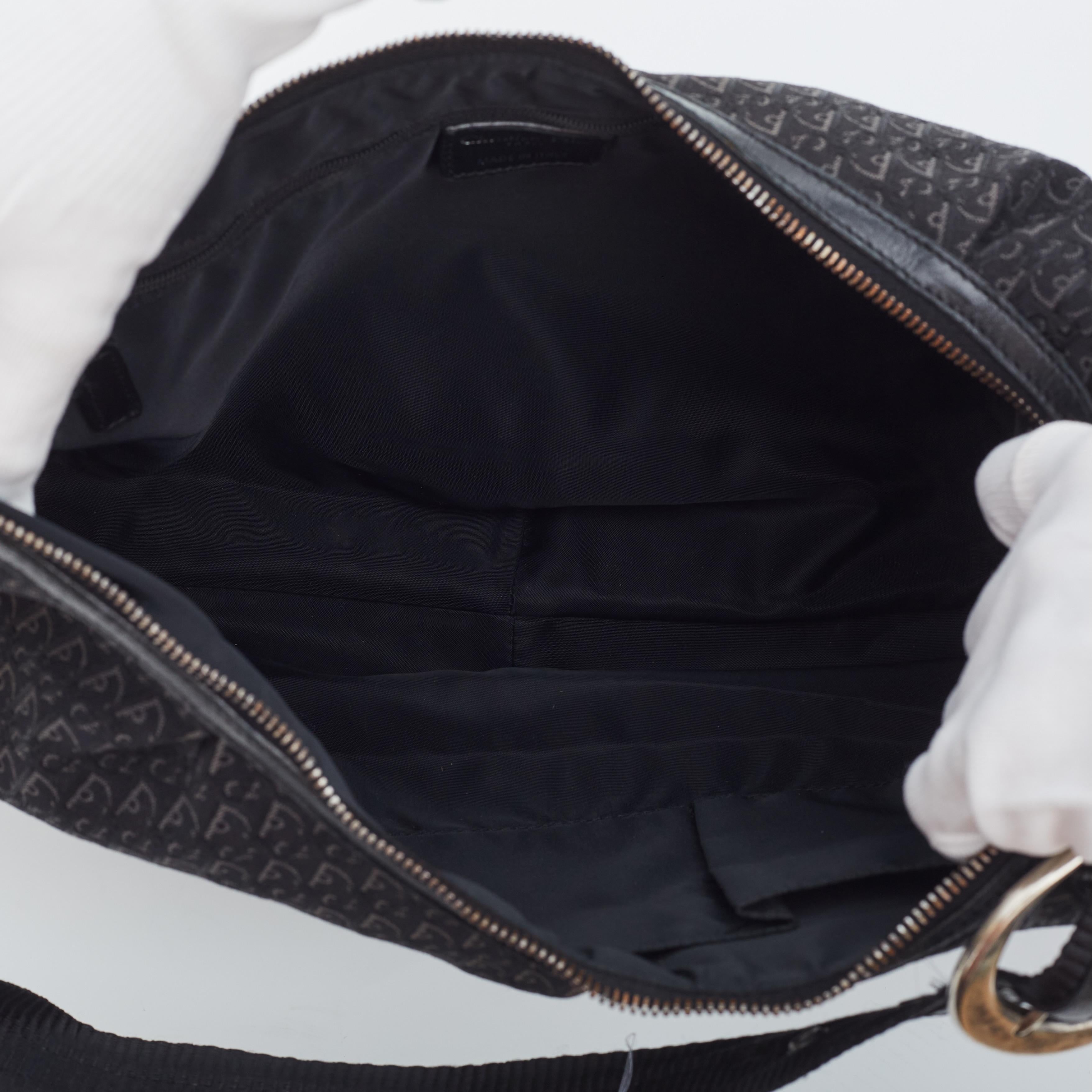 Dior Vintage Croissant Black Oblique Shoulder Bag (2007) Large 1