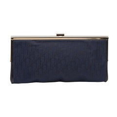 Dior Vintage Denim Navy Trotter Clutch