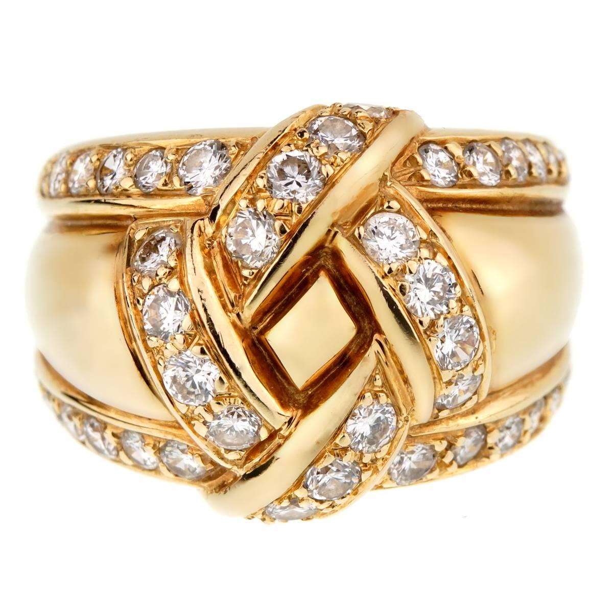 Dior Vintage Diamond Gold Cocktail Ring