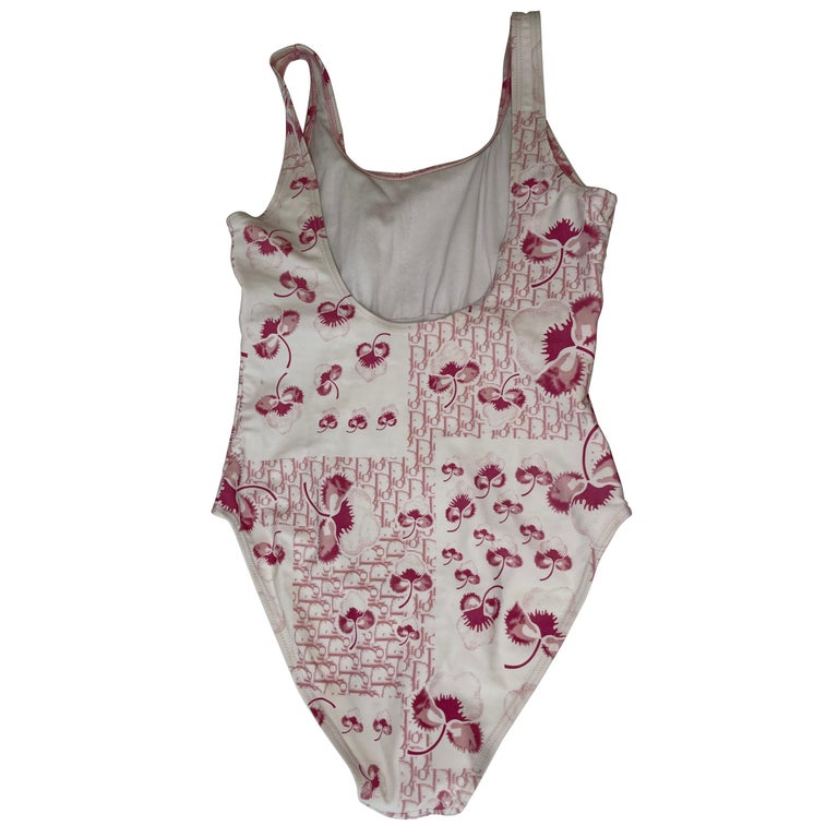 Dior Vintage Diorissimo Bathing Suit Pink One Piece XL For Sale at