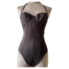 Dior  – Vintage Diorissimo Oblique Monogram One-Piece Swimsuit / Bodysuit