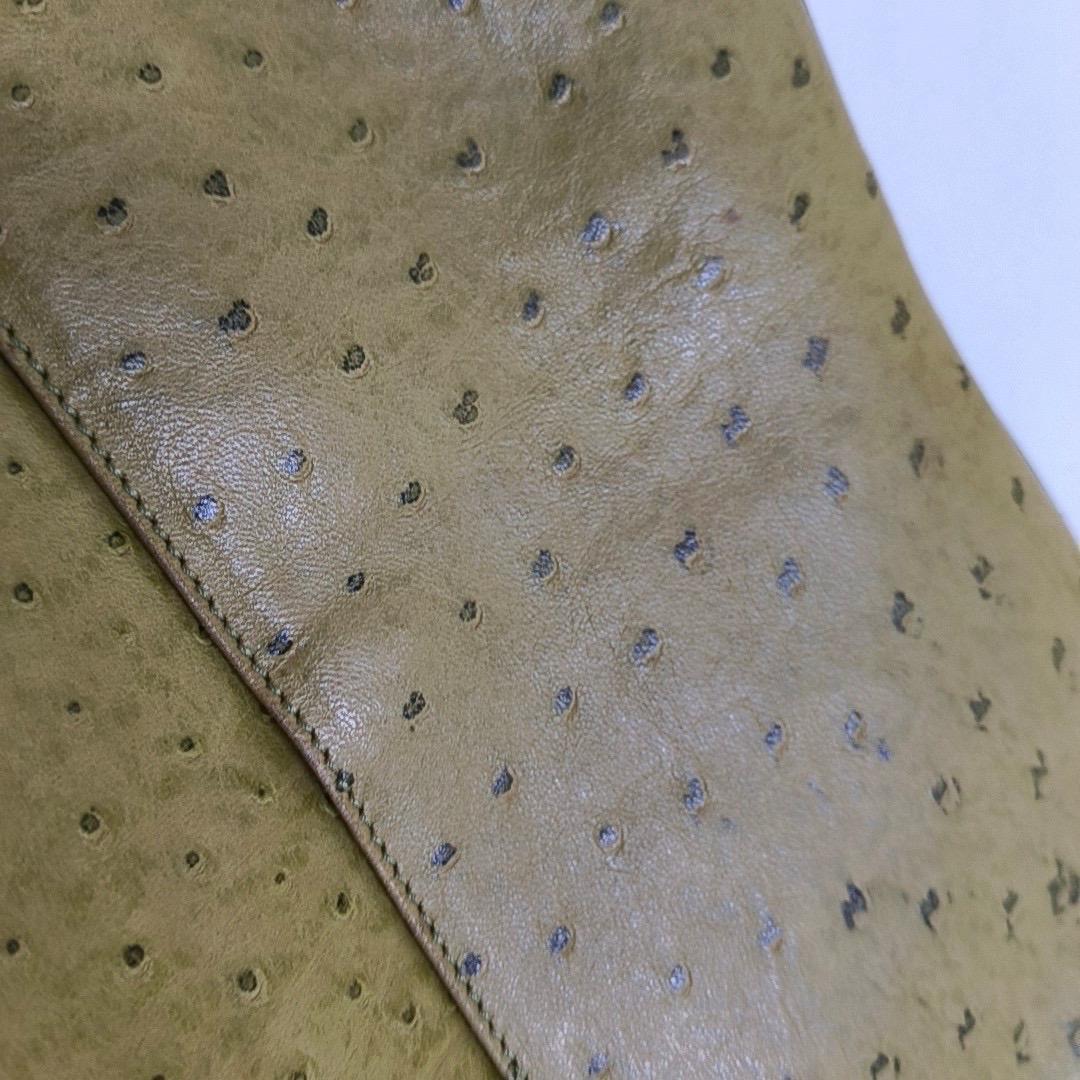 Dior Vintage Doppelter Sattel Grünes Leder Goldbeschläge im Angebot 5