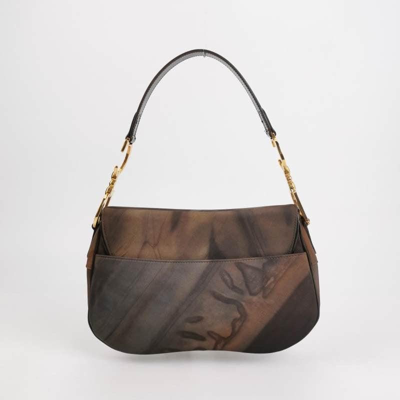 Women's Dior Vintage Double Saddle Printed Nylon Shoulder Bag