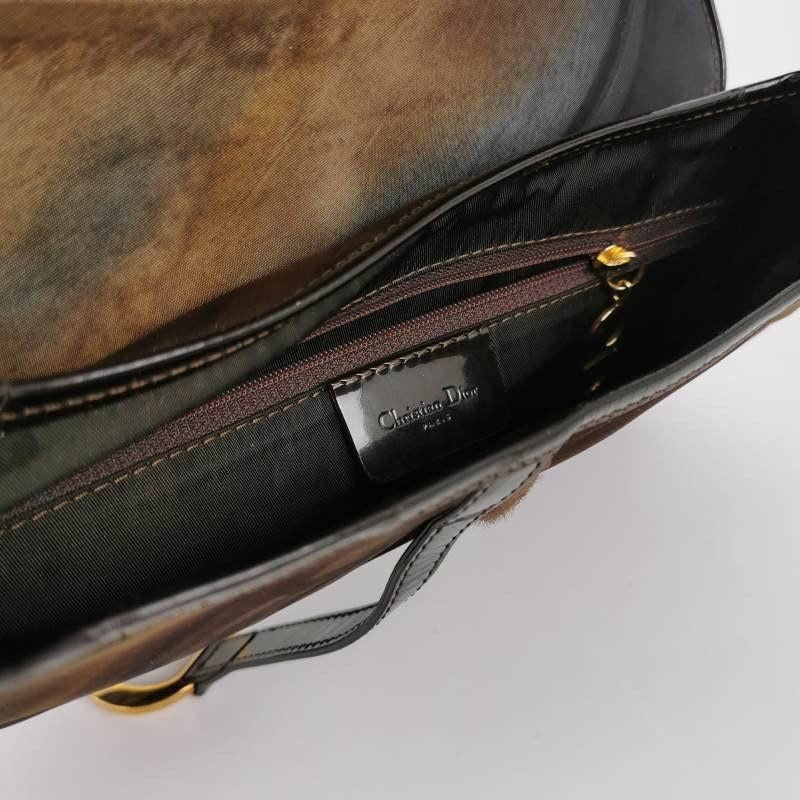 Dior Vintage Double Saddle Printed Nylon Shoulder Bag 2