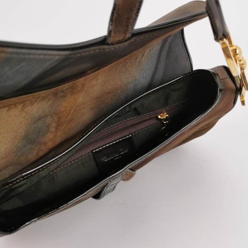 Dior Vintage Double Saddle Printed Nylon Shoulder Bag 3