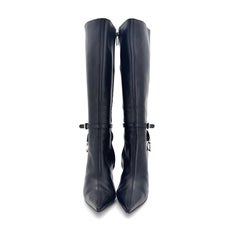 Botas Dior vintage de talle alto con tacón, cinturón y el logo de Galliano, talla 39