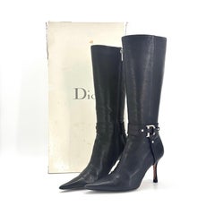 Botas altas de tacón de Dior Vintage con el logotipo de Galliano, talla 37,5