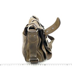 Dior Vintage Gaucho – Große braune Leder-Umhängetasche, 36 cm