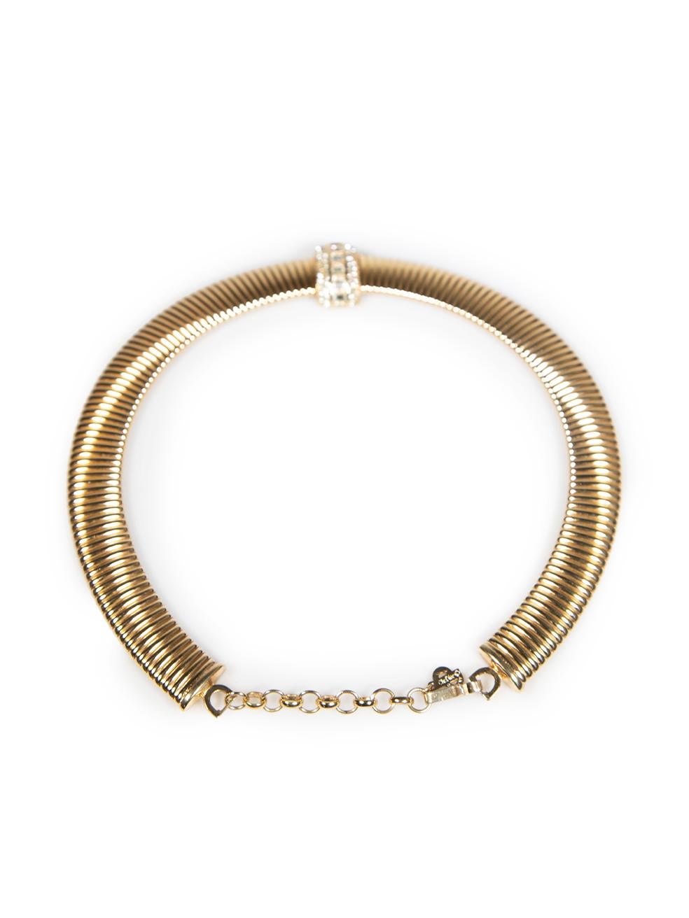 Dior Vintage Gold Kristall verzierte Schlangenkette Stretch-Kragen Halskette Damen im Angebot