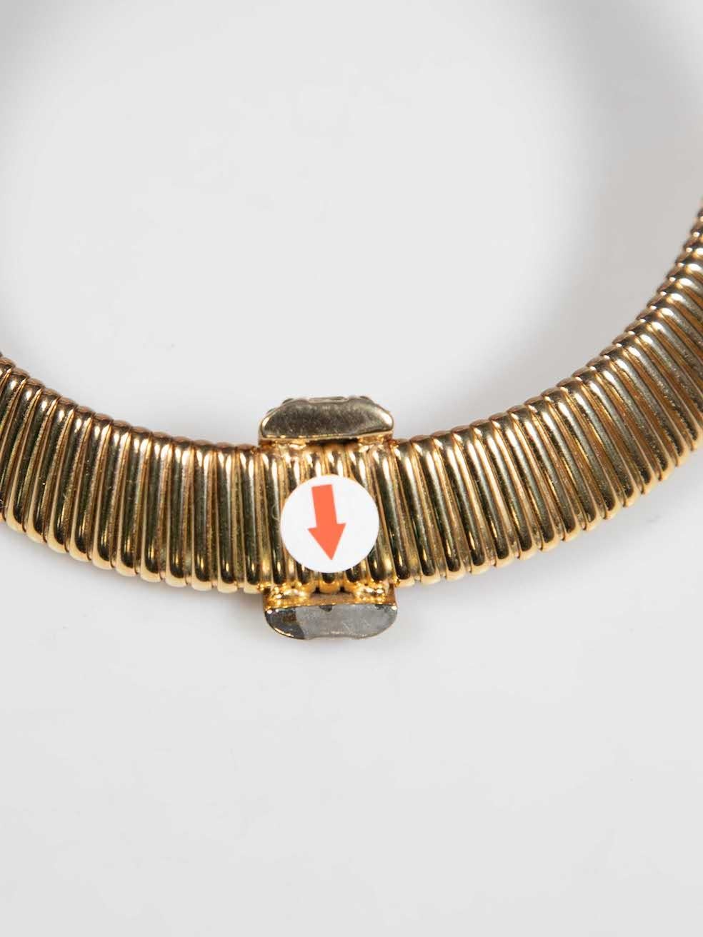 Dior Vintage Gold Crystal Embellished Snake Chain Stretch Collar Necklace For Sale 1