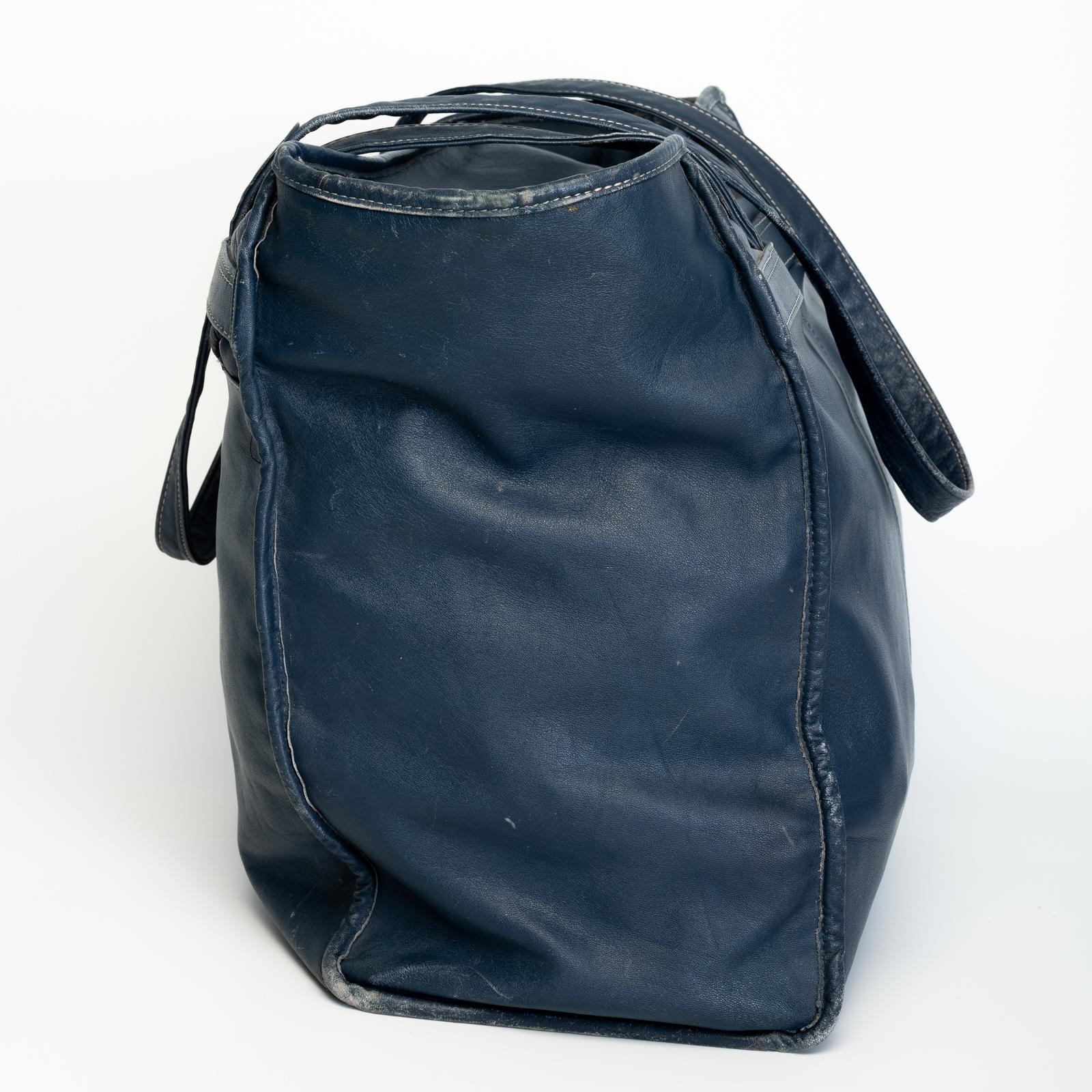 Black Dior Vintage Large Blue Tote Bag For Sale