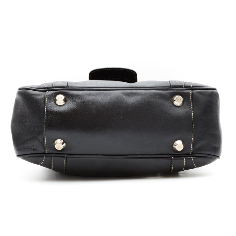 Dior Vintage Leather Black CD Flap Saddle Shoulder Bag at 1stDibs