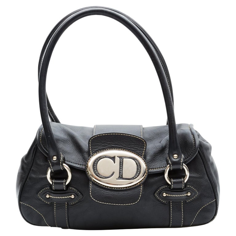 Ja inleveren Grommen Dior Vintage Leather Black CD Flap Saddle Shoulder Bag at 1stDibs