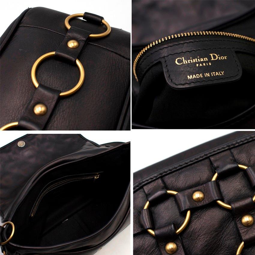  Dior Vintage Leather Gold Ring Bag 5