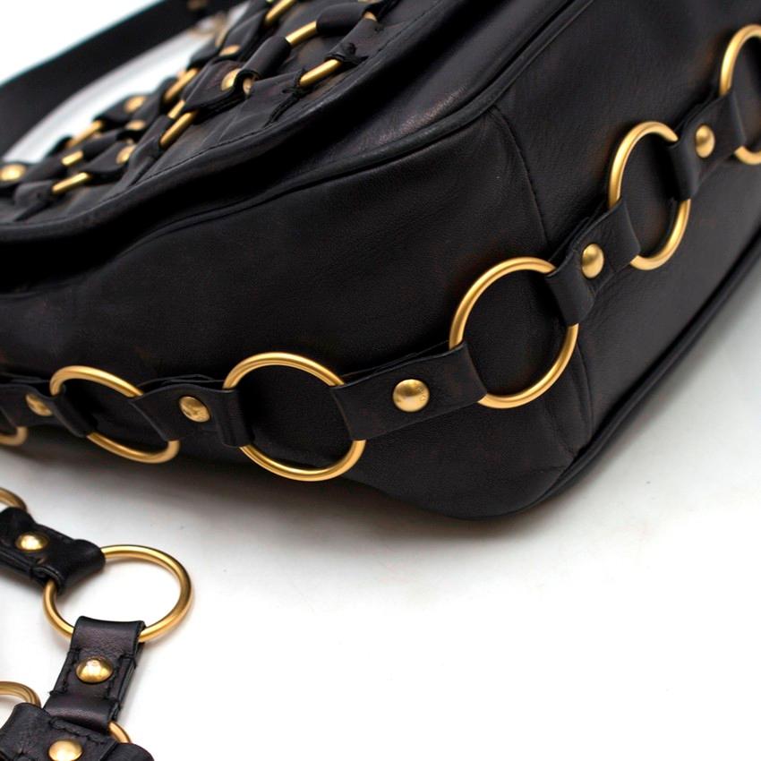  Dior Vintage Leather Gold Ring Bag 1