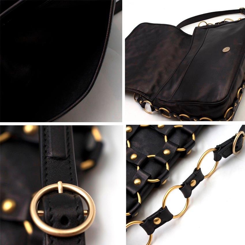  Dior Vintage Leather Gold Ring Bag 3